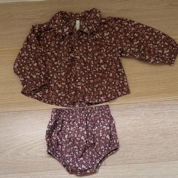 Rylee + Cru Pink Floral Baby Set